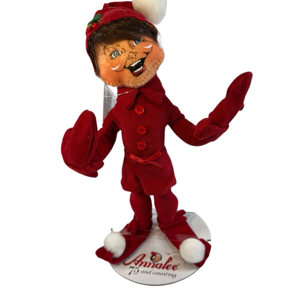Annalee Red Jubilee Doll Elf 9” Pose-able New Christmas Holiday